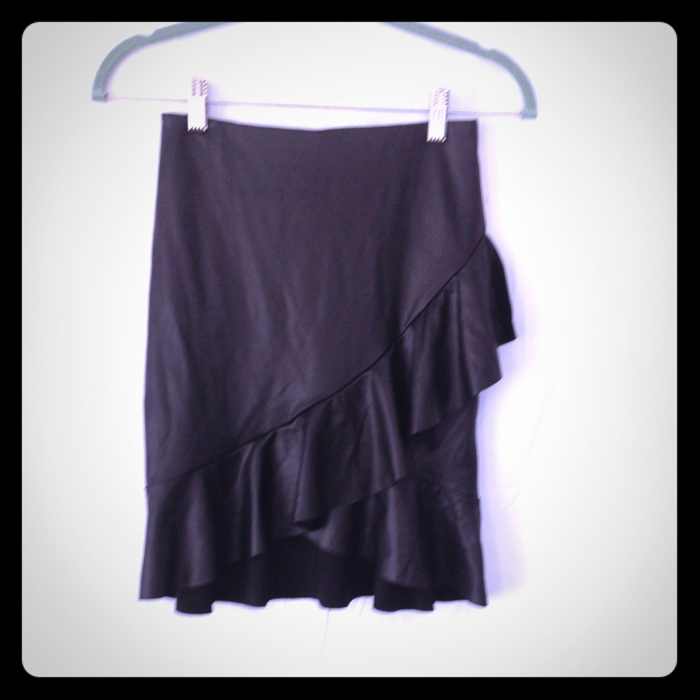 NEW ASOS faux leather mini ruffle skirt